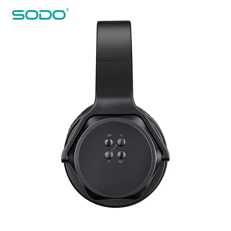 Оригинальные SODO MH3 NFC 2в1 Twist-out цветные bluetooth-колонки наушники Беспроводная гарнитура с микрофоном - Цвет: Черный