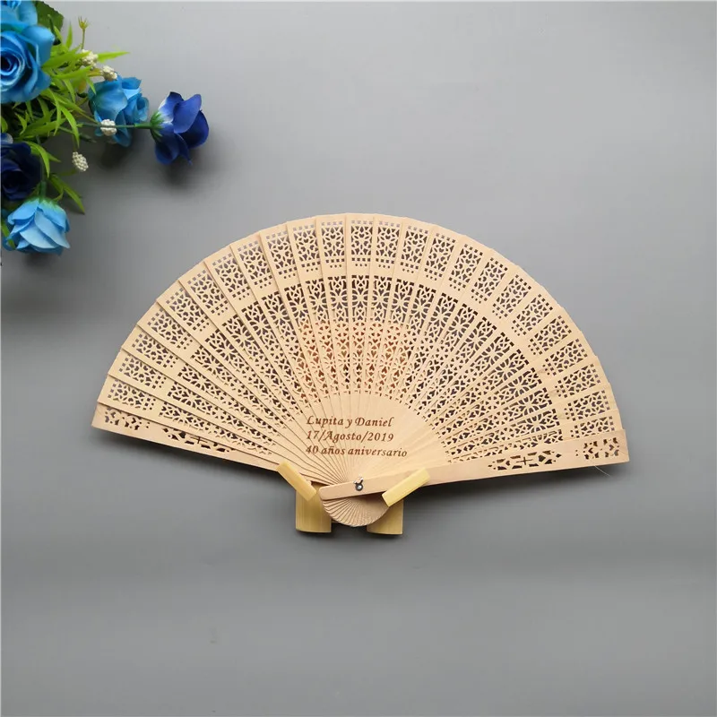 Genuine Product 8 Inches Fragrant Wood Burma Fragrant Eaglewood Fan Sunflower Wooden Craft's Fan Wedding Gift Return Punch Flowe