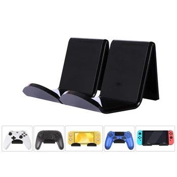 

2Pcs Wall Mounted Acrylic Headset Hanger Video Game Controller Bracket Self-Adhesive Hanging Stand for Internet Cafe