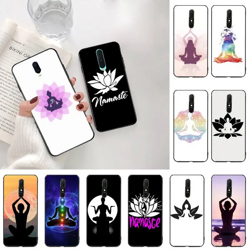 HPCHCJHM Namaste Lotus Yoga DIY Painted Bling Phone Case For Oppo A5 A9 2020 Reno2 z Renoace 3pro Realme5Pro | Мобильные телефоны и