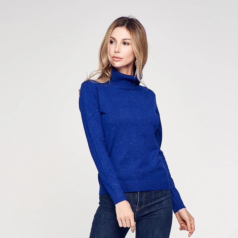 Phi Star брендовый женский Водолазка с длинным рукавом, вязаный свитер, синий топ, Femme, базовый тонкий свитер
