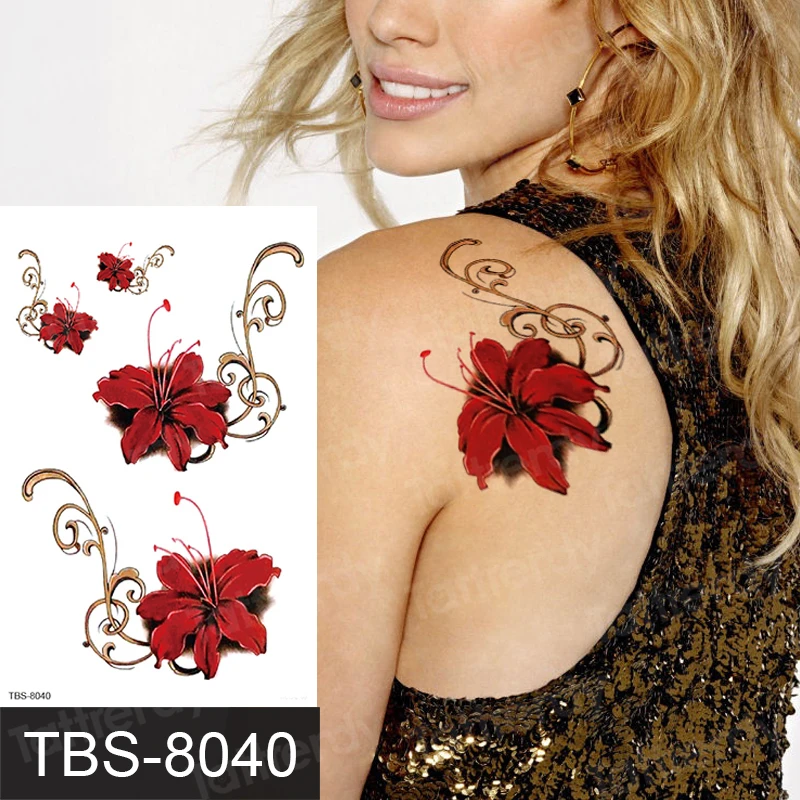 Rose Lotus Flower Temporary Tattoo For Women Girls Sexy Body Tattoo Sticker  Girl Tatouage Temporaire Femme Back Tatoo Fake - Temporary Tattoos -  AliExpress