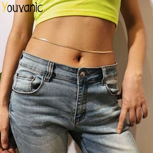 Youvanic, Богемия, сексуальный, золотой, серебряный, змеиный живот, цепочка на талию для женщин, шарм, бикини, цепь для тела, пляжный аксессуар, модное ювелирное изделие 0503