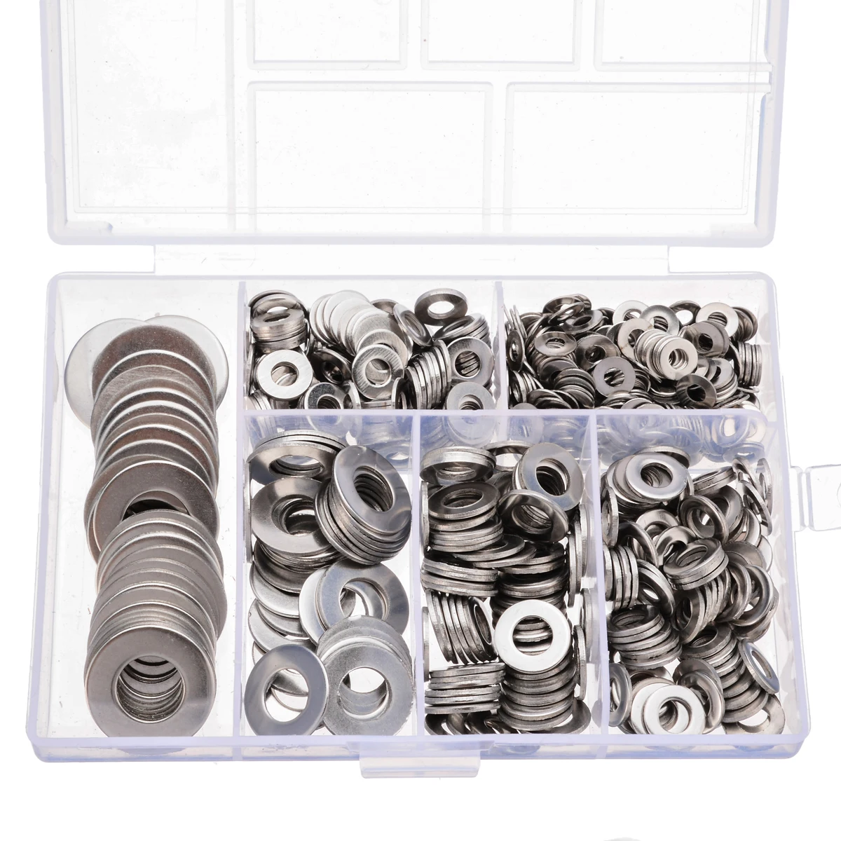 660pcs/set M3 M4 M5 M6 M8 M10 Stainless Steel Flat Washer Plain Gasket Spacers Kit Screw Bolt Fastener