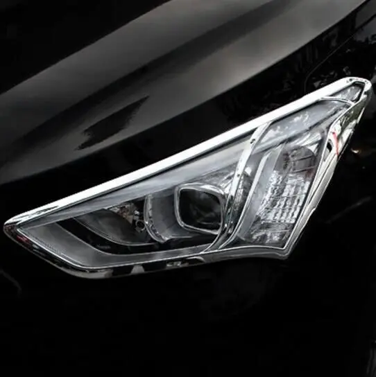 ABS Хром Передняя фара Крышка Накладка для Hyundai Santa Fe IX45 2013 2014 2015 2016 2017|Наклейки на