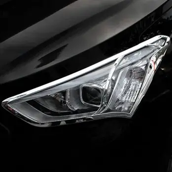 

ABS chrome front headlight lamp cover trim for Hyundai Santa Fe IX45 2013 2014 2015 2016 2017