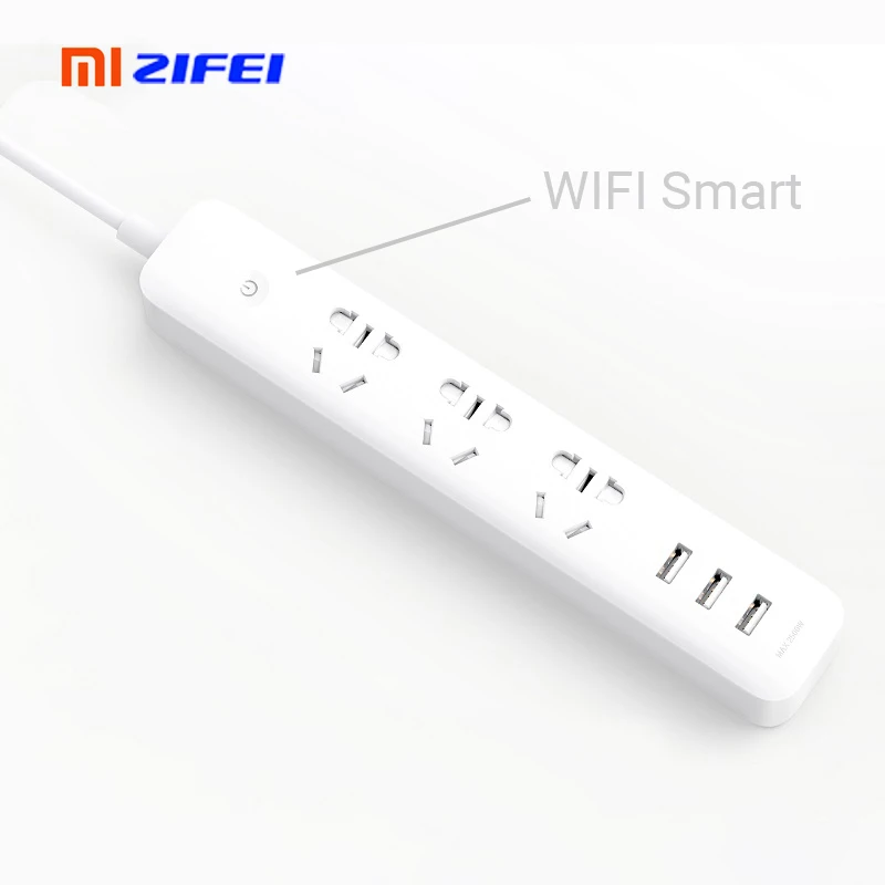 Белый Xiaomi Qingmi умная домашняя полоса розетка умная лента питания Wifi приложение Беспроводная дистанционная розетка с 3 разъемами 3 USB порта - Цвет: Белый