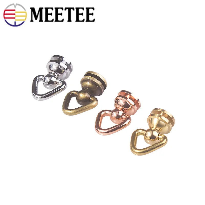 Meetee 5 шт. Латунное уплотнительное кольцо для ногтей заклепки пряжки для сосков сумка вращение кулон крючок DIY багажный ремень цепь Оборудование кожаные аксессуары