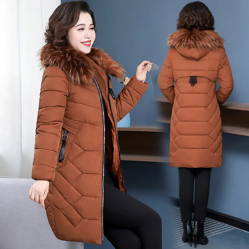 

40-Year-Old 50 Mom Winter Cotton-padded Clothes Mid-length 2019 New Style Middle-aged Women's Western Style Thick Warm down Jack