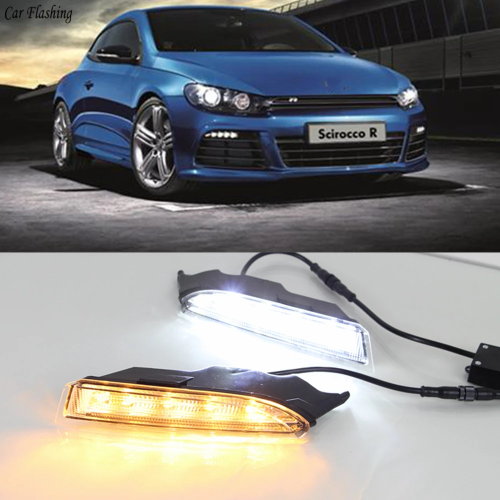 CSGJMY 1 комплект для Volkswagen Scirocco R 2010 2014 вождения светодиодный DRL Дневной светильник