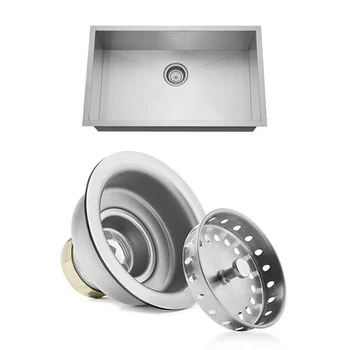 

3.5 Inch Commercial Kitchen Sink Basket Drain Strainer Stainless Steel Fits 3-1 / 2 Inch Sink Openings _WK