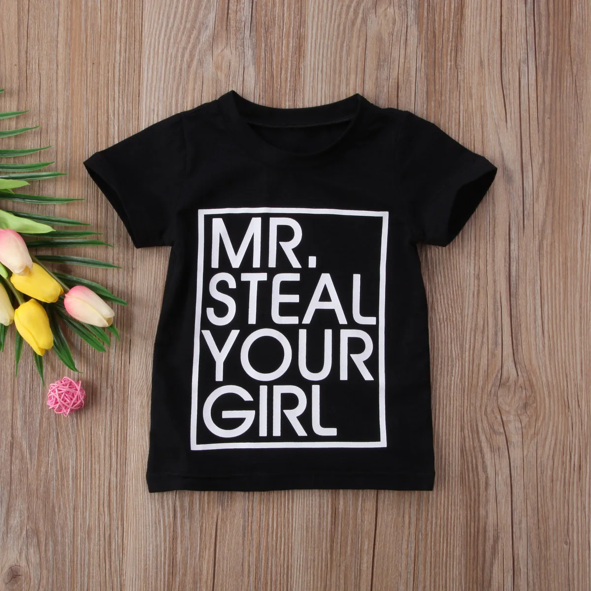 Летняя черная/серая футболка для маленьких мальчиков и девочек с принтом «Mr. Steel» летние майки из хлопка с короткими рукавами - Цвет: Черный