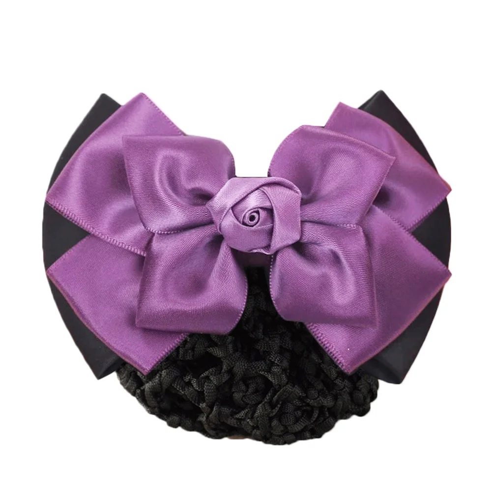 bowknot purple Женщины стюардесса медсестры зажим для волос с бантиком чистая заколка для волос шпилька для волос профессиональные женские заколки для волос украшения - Цвет: bowknot purple