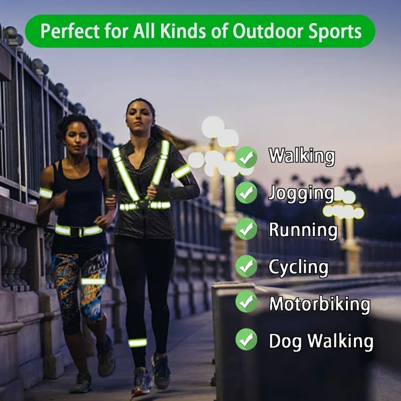 5 Colors Highlight Reflective Straps Night Running Riding Clothing Vest Adjustable Safety Vest Elastic Band For Adults Children