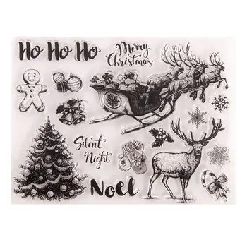 

Clear Stamp Seals for DIY Scrapbooking Card Merry Christmas Tree Deer Making Photo Album Paper Silicon Stamp Crafts Decoration