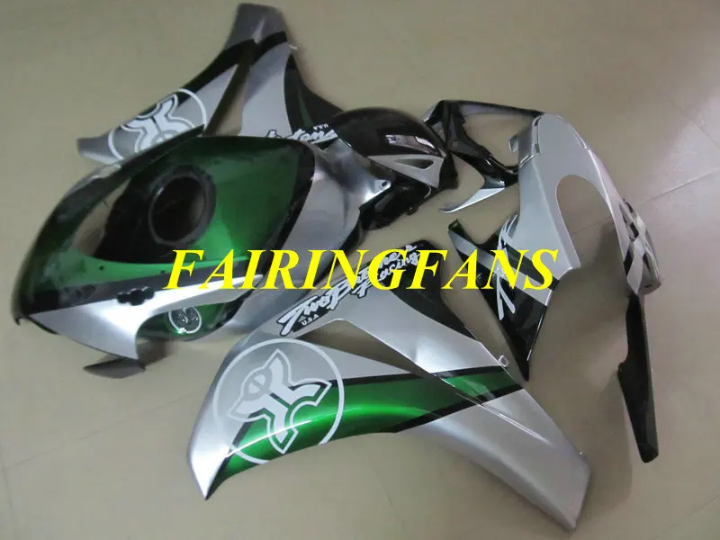 Инжекторный комплект для HONDA CBR1000RR 08 09 10 11 CBR 1000 RR CBR 1000RR 2008 2011 серебристо-зеленый Обтекатели на кузов+ подарки HM34