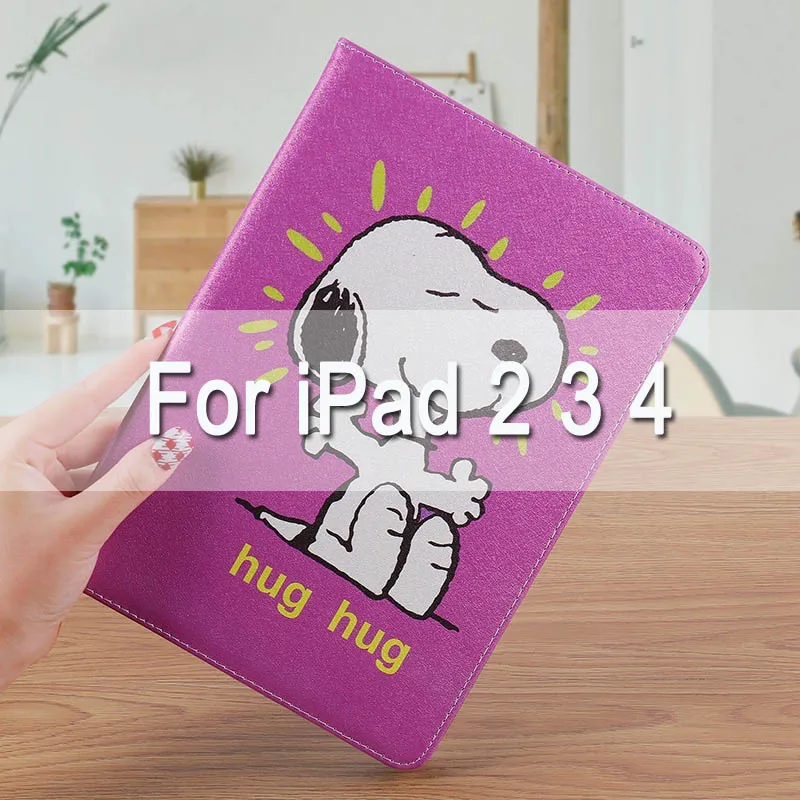 For iPad 2 3 4 Роскошный мягкий чехол из искусственной кожи, милая мультяшная собачка для iPad Air 1/2, чехол для iPad, для iPad Pro 10,5, mini, автоматическое Пробуждение/сон - Цвет: For iPad 2 3 4