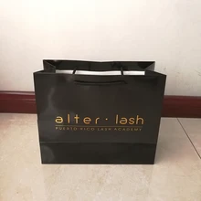 Напечатанные на заказ подарочные упаковочные пакеты евро шоппер черный бумажный пакет с покрытием с ручками Золото Серебро горячий штамп логотип глянцевый ламинированный событие