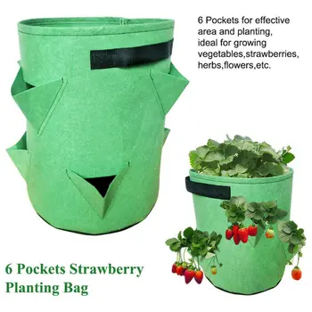 

Strawberry Planter Vegetable Bags Flower Tomato Herb Hanging Grow Plant Bags Pot Heat Resistant Grow Potatoes