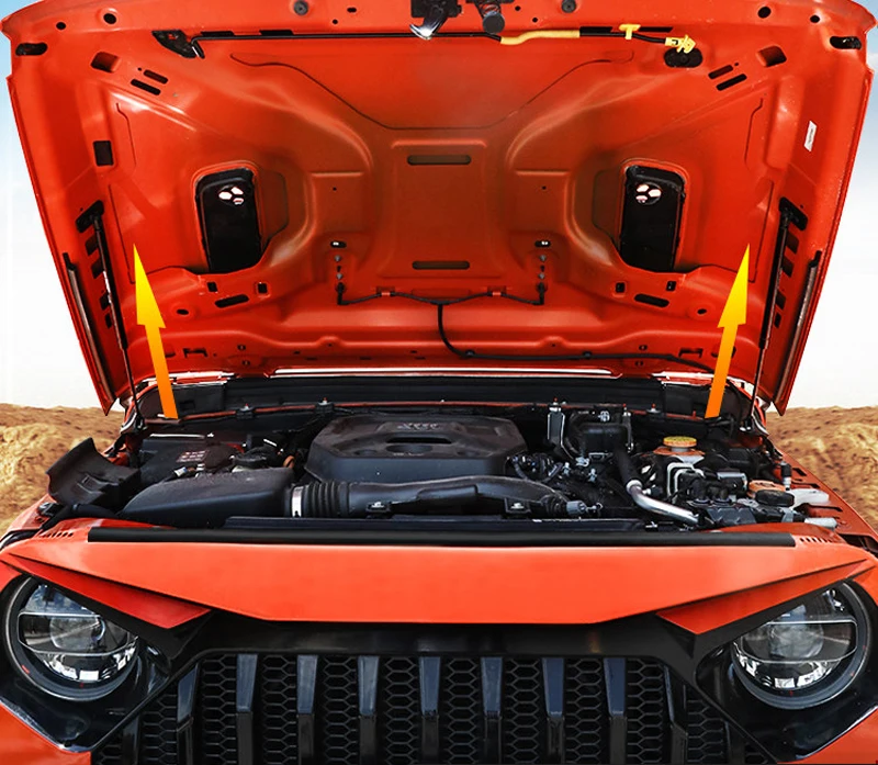 Для Ford Wrangler нержавеющая черная крышка двигателя опорный стержень гидравлическая капота опоры газовые пружины