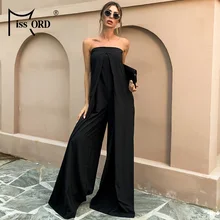 Missord monos negros puros con hombros descubiertos para mujer, ropa de mujer con espalda descubierta, combinación Sexy elegante, Monos Blancos informales 2021