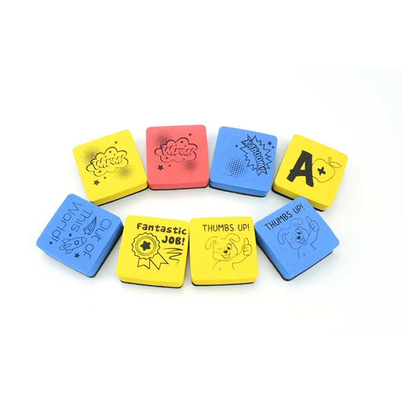 1 PCS Random Colored Magnetic Whiteboard Eraser Kawaii Erasable Blackboard Cleaner Cute Sponge White Board Marker Chalk Erasers