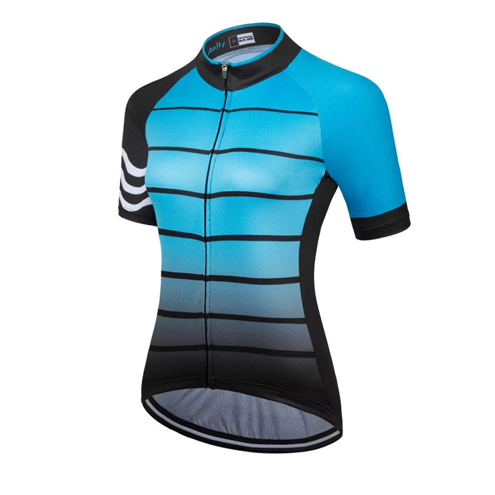thumbnail image 1 of Kafitt - Maillot de ciclismo para mujer, blusa de verano, ropa de ciclismo de montaña, transpirable, corto, para bicicleta, talla L, 1 of 5