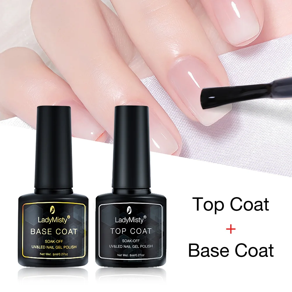 

Gel UV Nail Polish Base And Top Coat UV Gel Nail Polish Soak Off 8ml Long Lasting UV Transparent Soak Off Primer Gel Polish