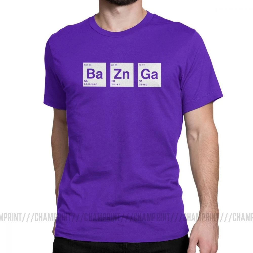Мужские футболки с надписью «The Big Bang Theory Breaking Bad Bazinga», топы Sheldon Cooper Geek TBBT, футболка с коротким рукавом, футболка с идеей подарка - Цвет: Фиолетовый