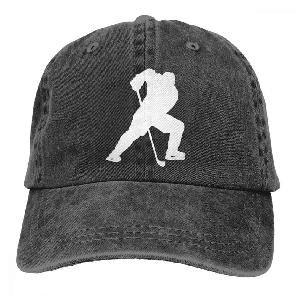 Хоккейный плеер Casquette черные унисекс Мужские Женские джинсовые бейсболка с ремешком кепки регулируемые Гольф папа шляпа