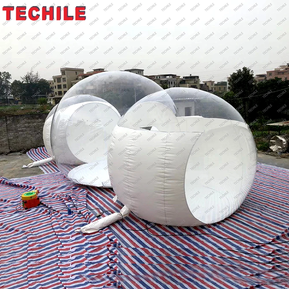 Открытый событие двойной надувной отель пузырь домик купол палатка