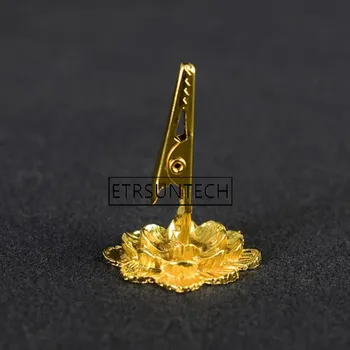 

100pcs Golden Incense Clip Burner Holder High-Grade Buddha Hand Lotus Incense Clip Religious Gold-Plated Incense Clip