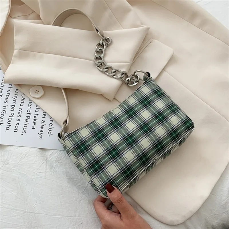 

Underarm bag net red plaid small bag 2020 new popular chain shoulder bag western style wild summer female bag women