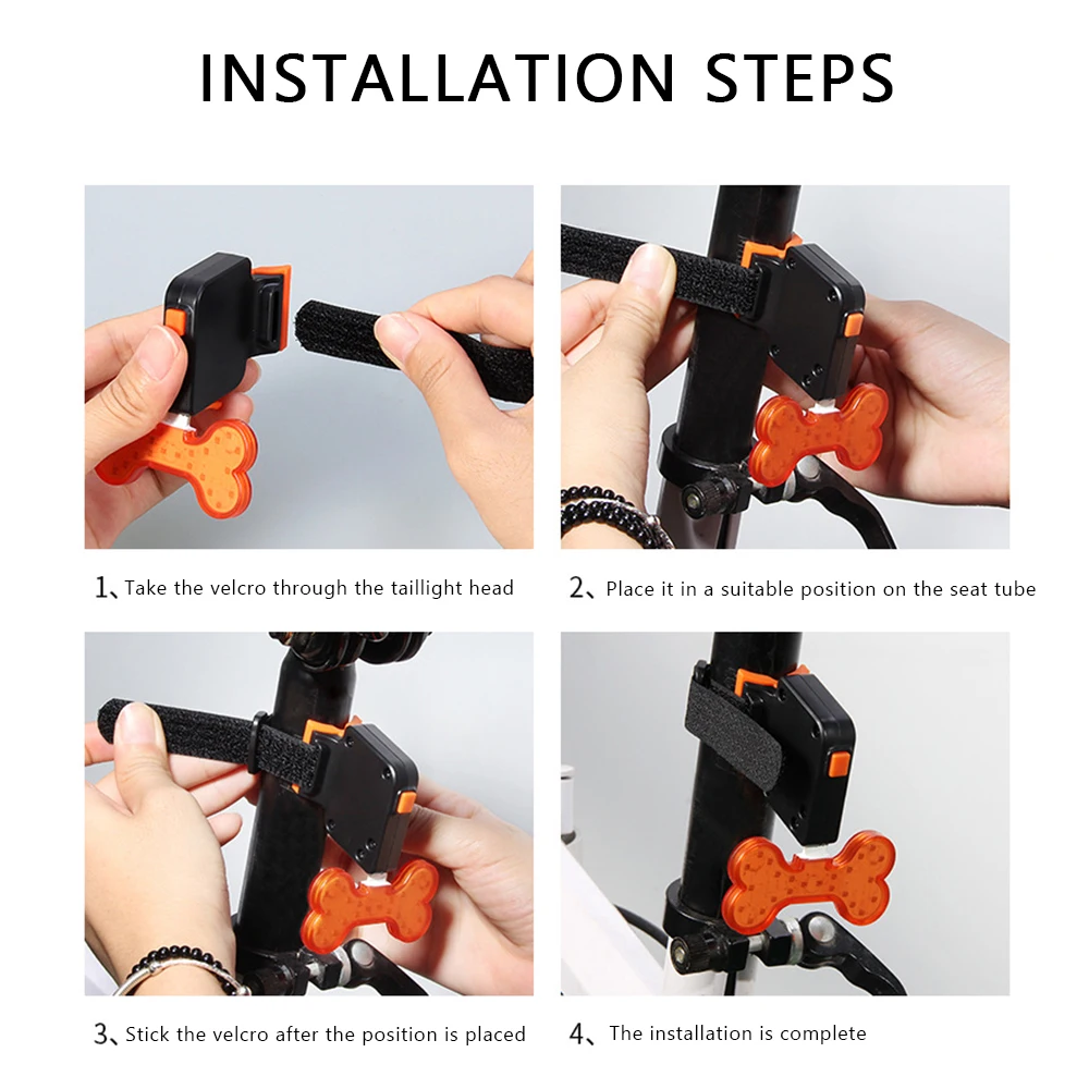 12 Constellation USB Charging Bicycle Lights Plastic Aluminum Alloy Waterproof Bike Taillight Bicycle Accessories