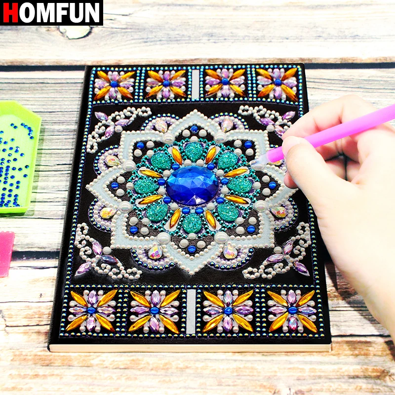 HOMFUN A5 блокноты 5D DIY алмазная живопись специальная форма Дневник Книга Алмазная вышивка крестиком Стразы Декор подарок