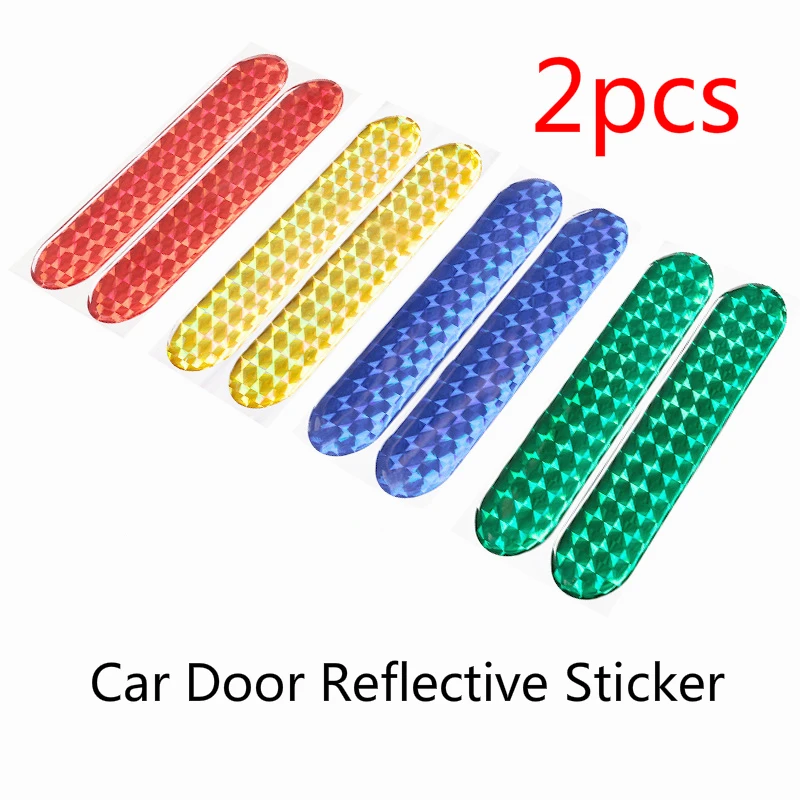 

2pcs Car Door Reflective Sticker Warning Tape Car Reflective Stickers Strips 4 Colors Safety Mark Car-styling Free Ship