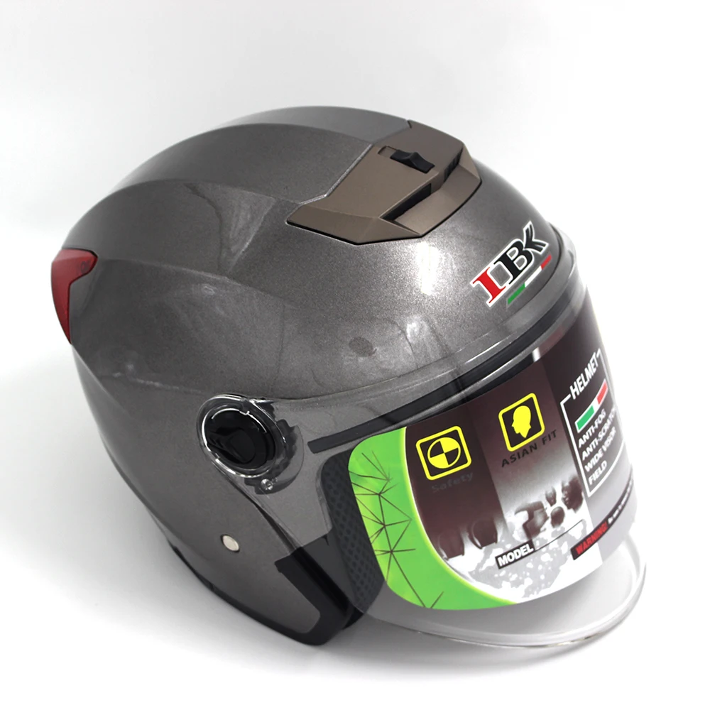 Стиль IBK мотоциклетные шлемы Электрический велосипед Casco шлем унисекс 3/4 анти-УФ с открытым лицом двойной козырек Четыре сезона шлем - Цвет: grey