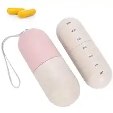 Portátil semanal cápsula forma medicina caso 7 dia viagem comprimidos caixa recipiente de armazenamento 7 grades pílula caso recipiente comprimidos organizador