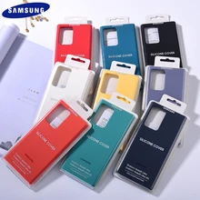 Обратите внимание на 20 Оригинальный чехол для Samsung Galaxy Note 20 Ультра жидкость Мягкий силиконовый чехол для телефона с отделкой Защитная крышк...