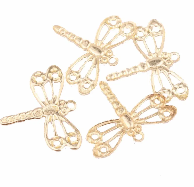 100pcs-Gold-Plated-Dragonfly-Charms-Pendants-Findings-12x15mm-Bracelets-Jewelry-Making