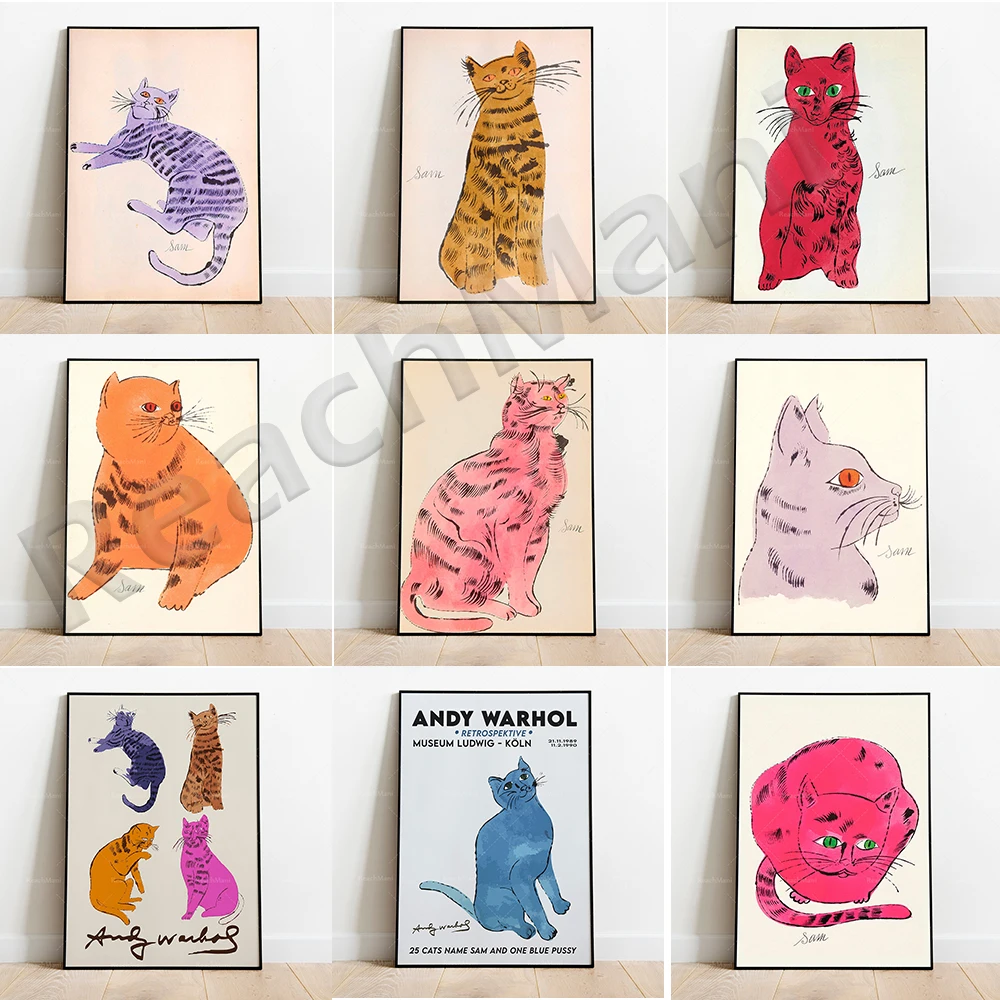 【模写】【限定100部・証明書付】Andy Warhol「Sam」猫 ポスター Andy Warhol Cats Named Sam IV 65 (Unsigned Print) 1954 | For