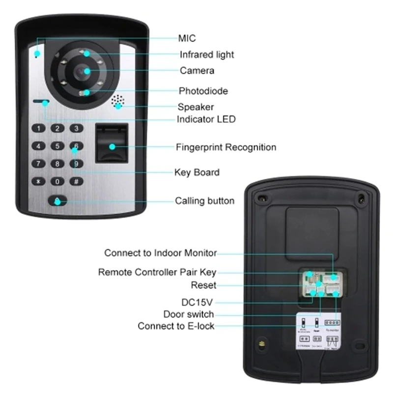 MOOL дверной звонок Домофон Система беспроводной разблокировки 7 дюймов монитор отпечатков пальцев пароль дистанционное управление HD камера видео дверь