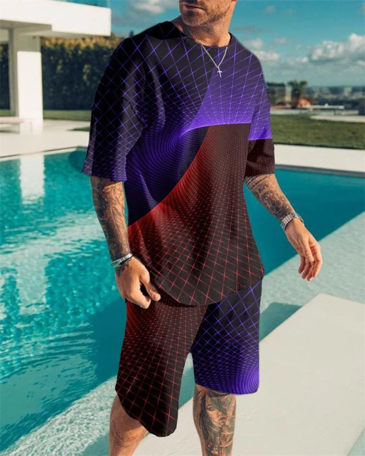 Men's Casual Sets Fashion 2 Pieces Suit 3D Printing Short Sleeve T-shirt Shorts Sets Sportswear Tracksuit 2021 Summer Sportsuit Men's Casual Sets Fashion 2 Pieces Suit 3D Printing Short Sleeve T-shirt Shorts Sets Sportswear Tracksuit 2021 Summer Sportsuit