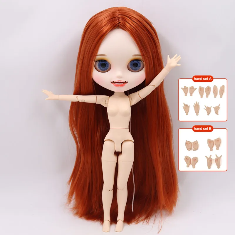 ICY Blyth кукла на заказ с руками Набор для тела Новая Улыбка Рот матовое лицо 1/6 игрушки BJD DIY модные куклы подарок для девочки специальное предложение - Цвет: Nude doll