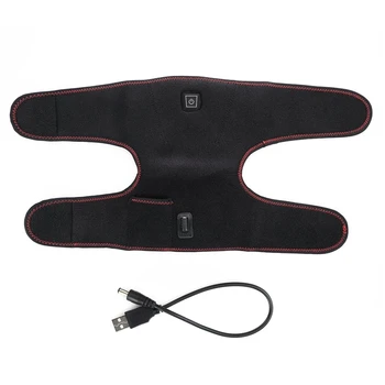 

USB Heated Warm Knee Pad Brace Wrap Pain Relief Rechargeable Knee Heating Support Brace Electric Massager Adjustable Temperature