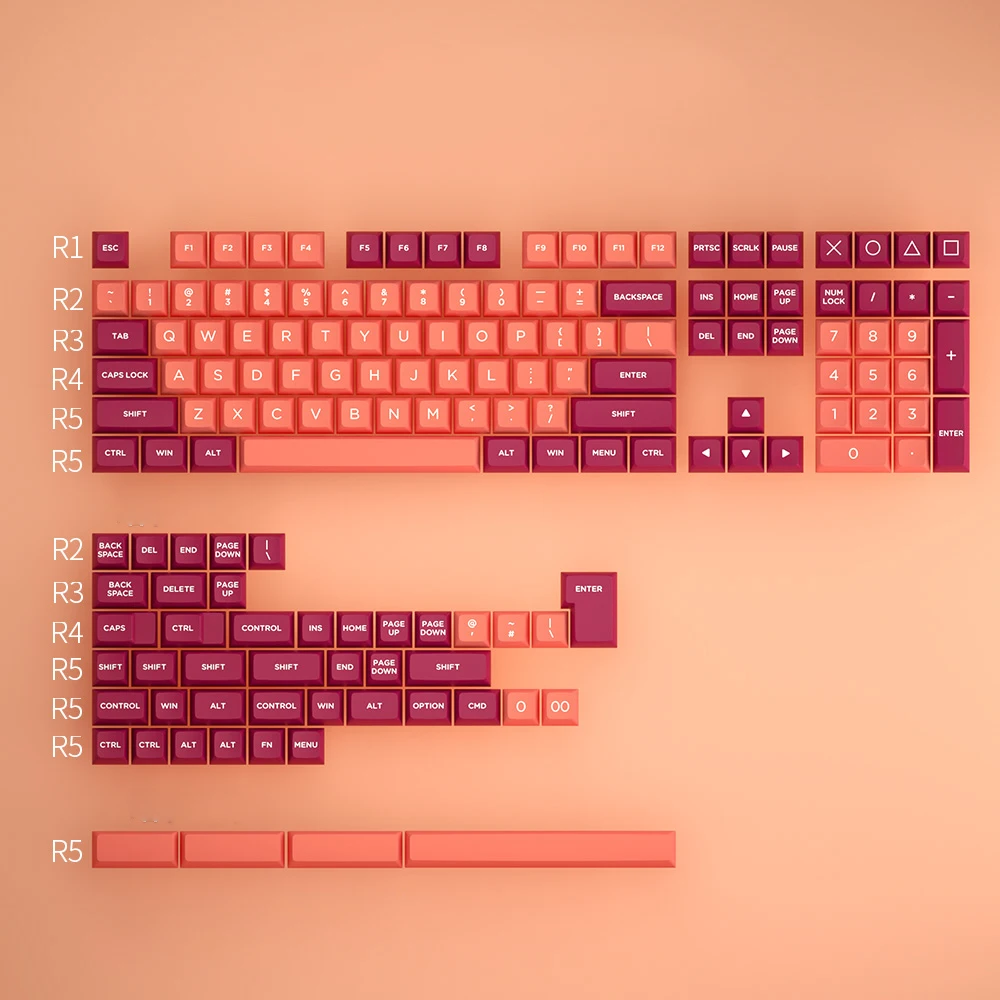 

MP Lava orange KEYS OSA PBT DOUBLE SHOT Keycap FOR Cherry MX switch keycaps for Wired USB Mechanical Gaming keyboard
