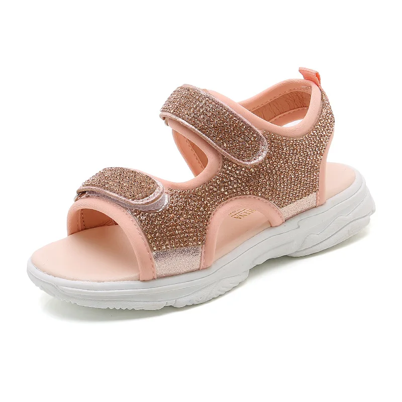 

SKHEK girls sandals Summer Star Sequins princess Kids Sports Shoes Star Bling Sequins Open Toe Children Beach Sandals