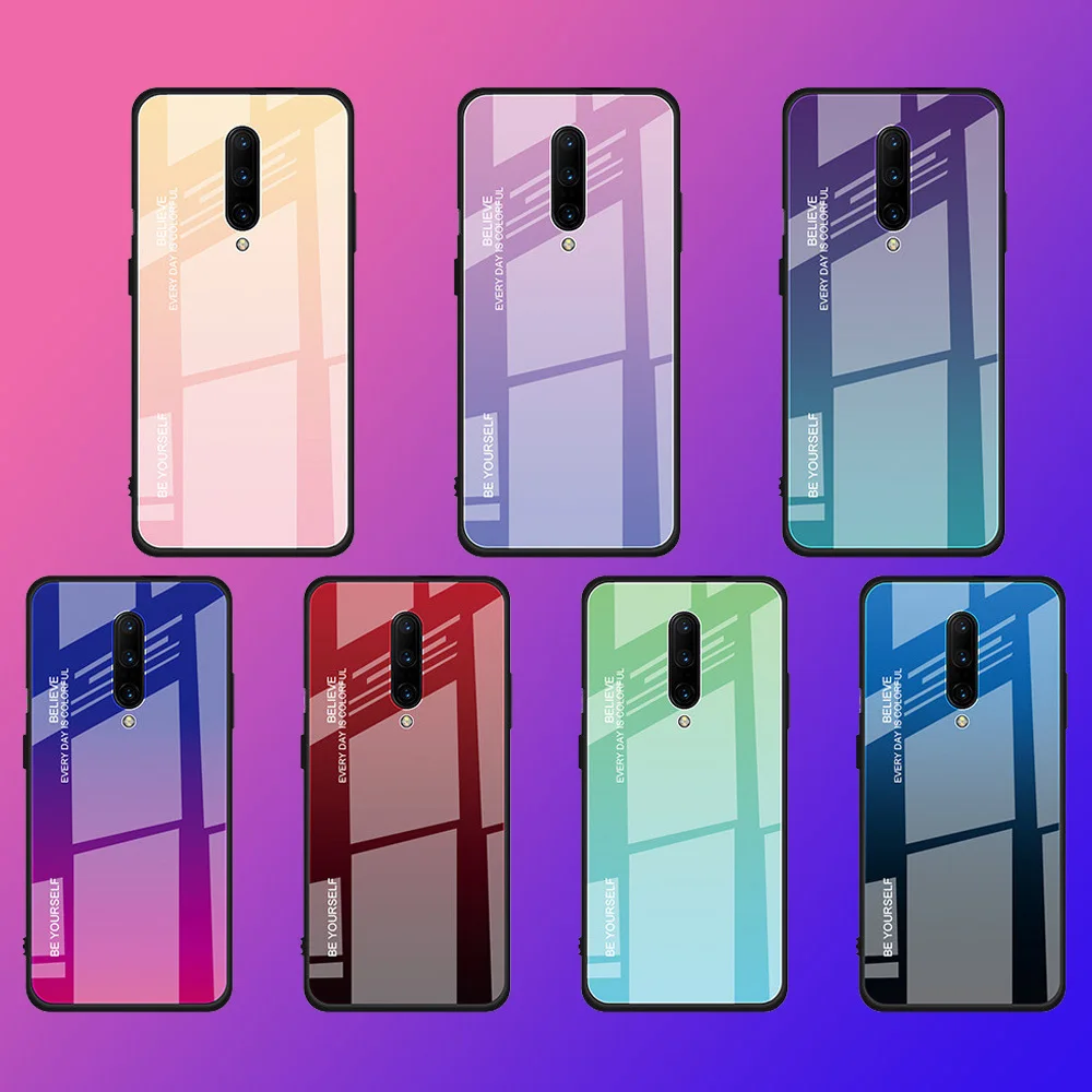 Защитный чехол для OnePlus 6 T закаленное стекло градиентный one plus 1 + задняя крышка 7 Pro