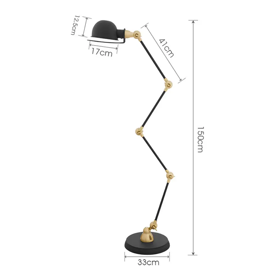Скандинавский дизайнерский Торшер для гостиной, для учебы, индивидуальный складной вертикальный напольный светильник, прикроватный светодиодный светильник для спальни - Цвет абажура: Черный