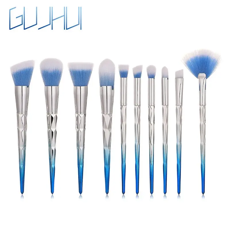 10pcs 5/10x Профессиональный набор кистей для макияжа, пудра, тени для век, подводка для глаз, кисть для губ, инструмент - Цвет: 10pcs